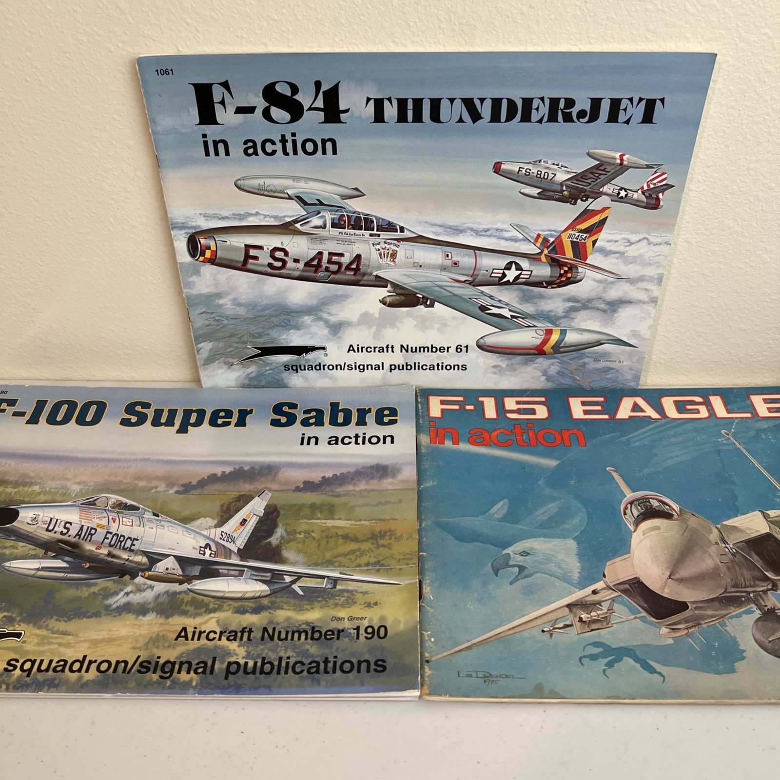 Cold War Jet Aircraft in Action 3 Book Lot F-84 F-15 F-100 Squadron Signal Publ