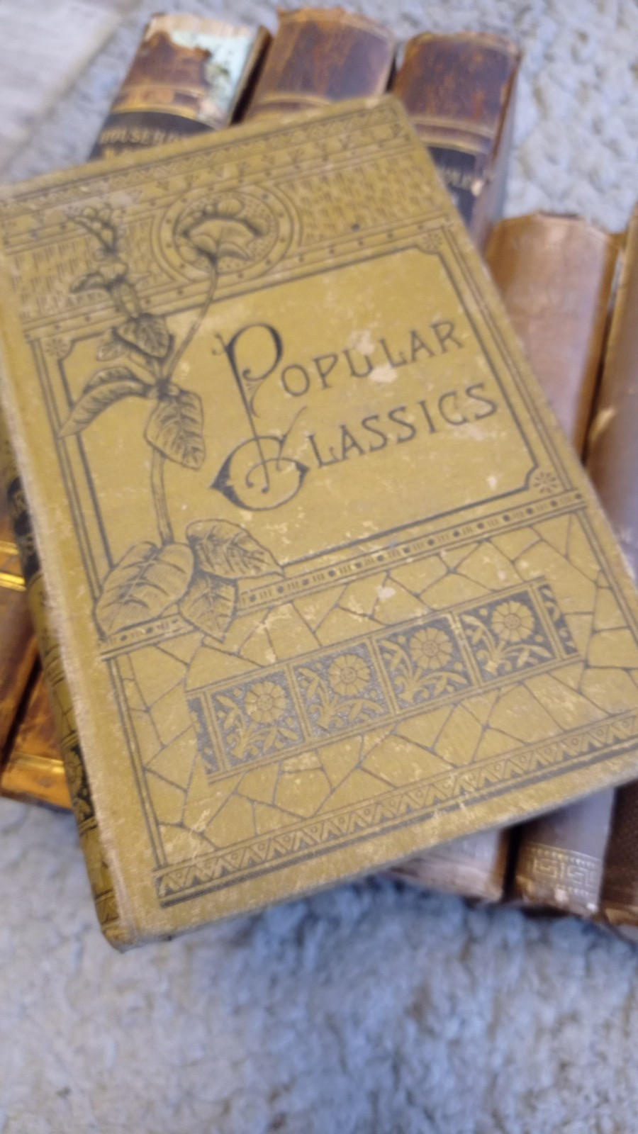 Lot of 9 Antique 100+ years old Decorative Hardcover Books library staging decor