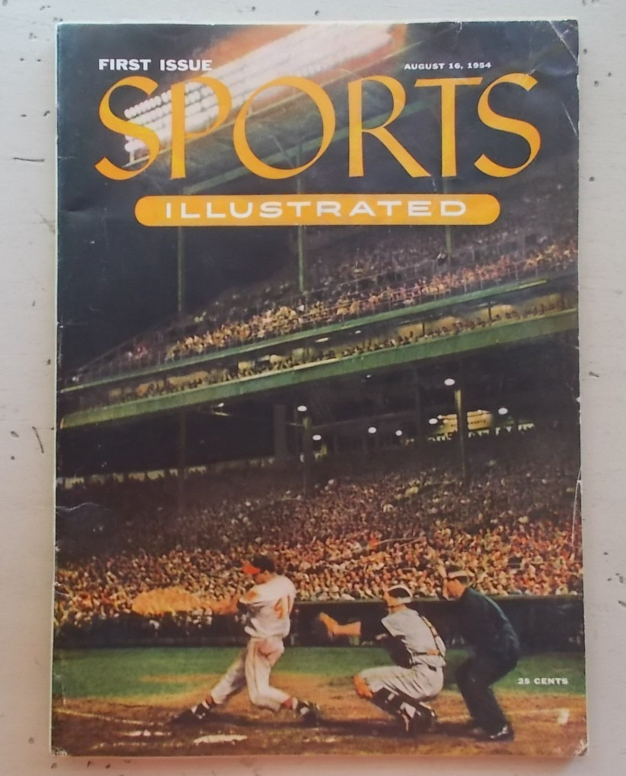 Vintage 1954 First Issue Sports Illustrated Magazine with Baseball Cards L