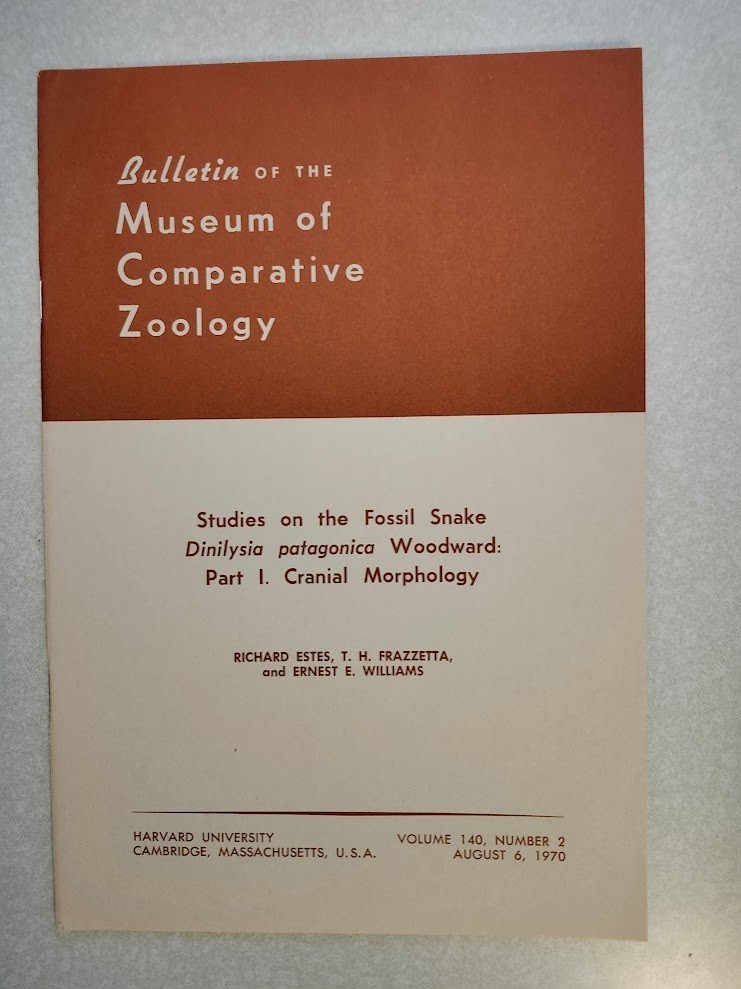 Fossil Snake Dinilysia Cranial Morphology Harvard Museum Comparative Zoology VG!