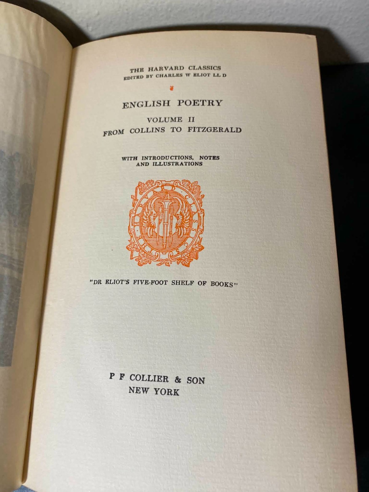The Harvard Classics English Poetry Volume II 1910 Edition Vintage Book