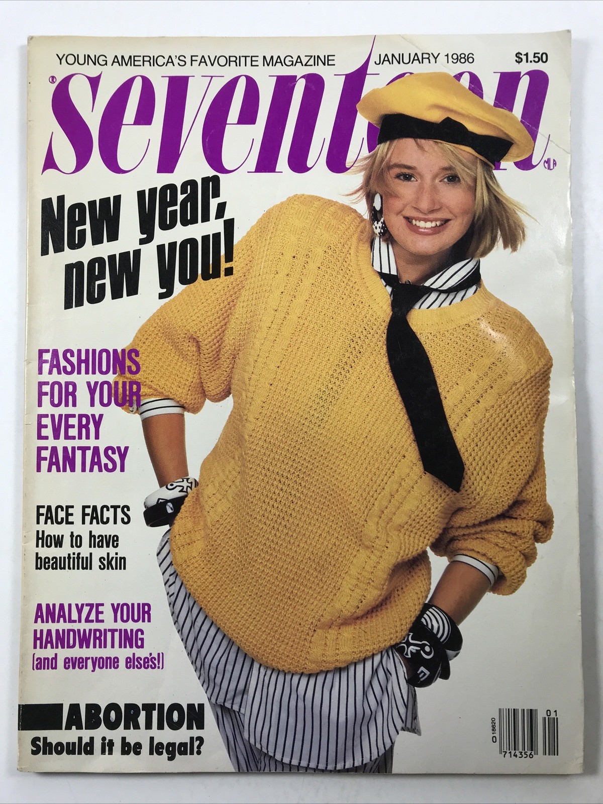 SEVENTEEN magazine January 1986-Fashion makeup hair Cover: Jill Sorenson