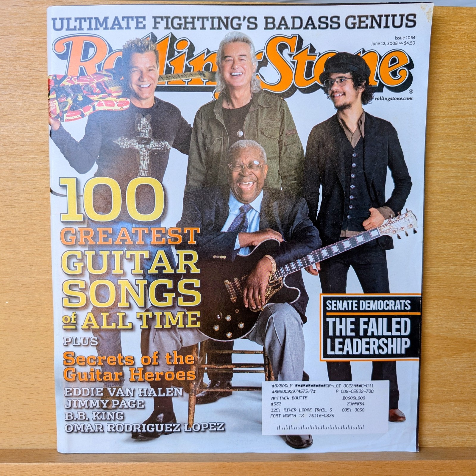 Rolling Stone Magazine Issue 1054 June 12 2008 Van Halen Jimmy Page