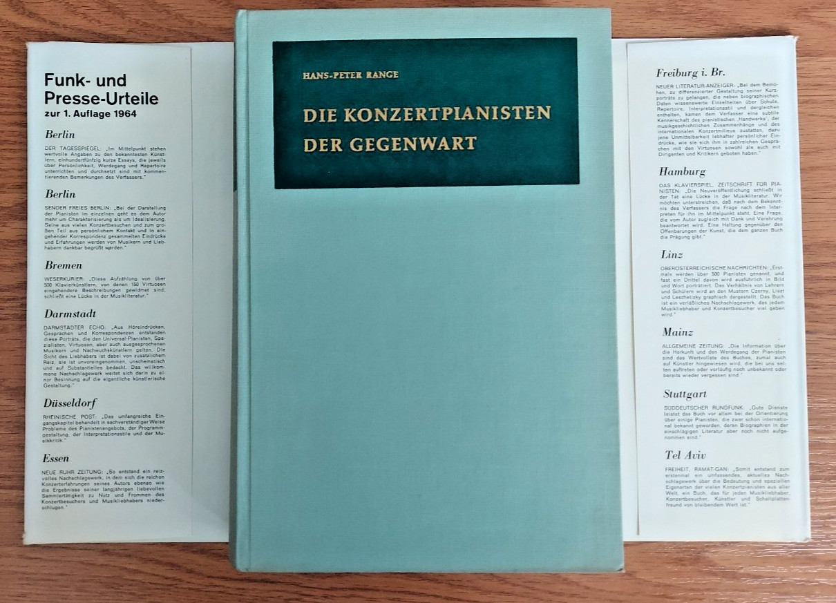 German Edition Hans-Peter Range Die Konzert-Pianisten der Gegenwart 1966 Book HC