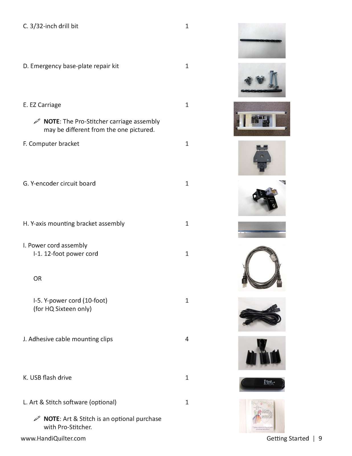 HANDI QUILTER Pro-Stitcher Premium Getting Started Manual – WIRE BOUND – COVERS