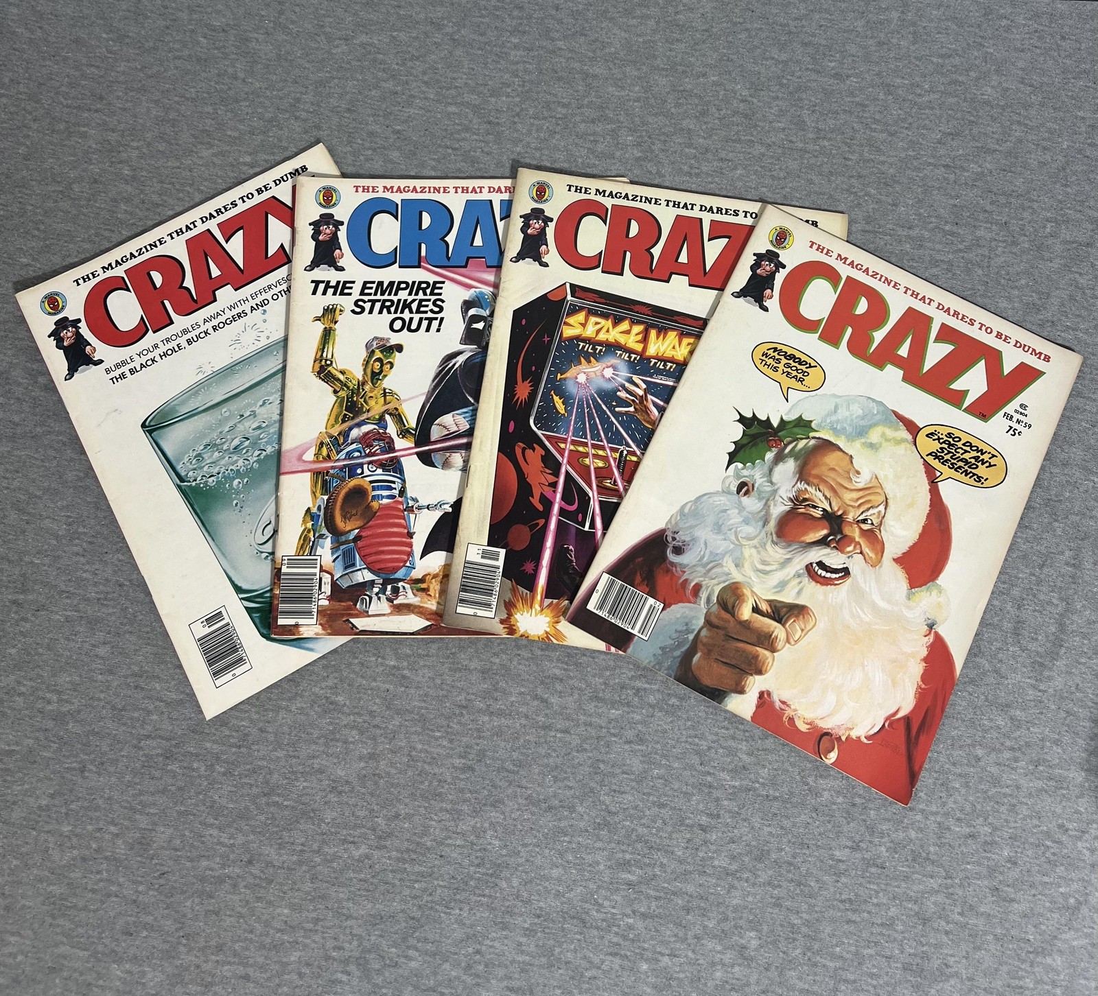 Vintage Crazy Magazine Lot 4 Marvel Satire Issues Star Wars Space Arcade 1980s