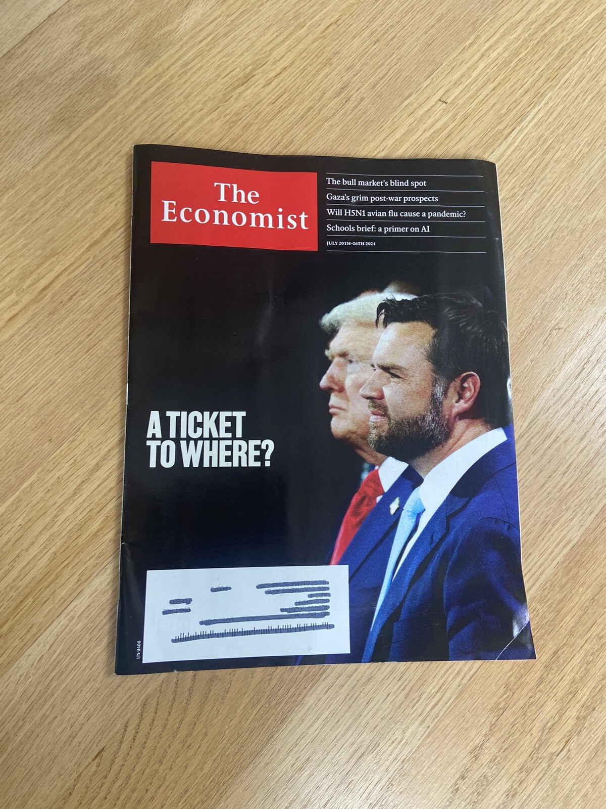 THE ECONOMIST MAGAZINE – JULY 20 26 2024 – DONALD TRUMP J.D. VANCE – Unread