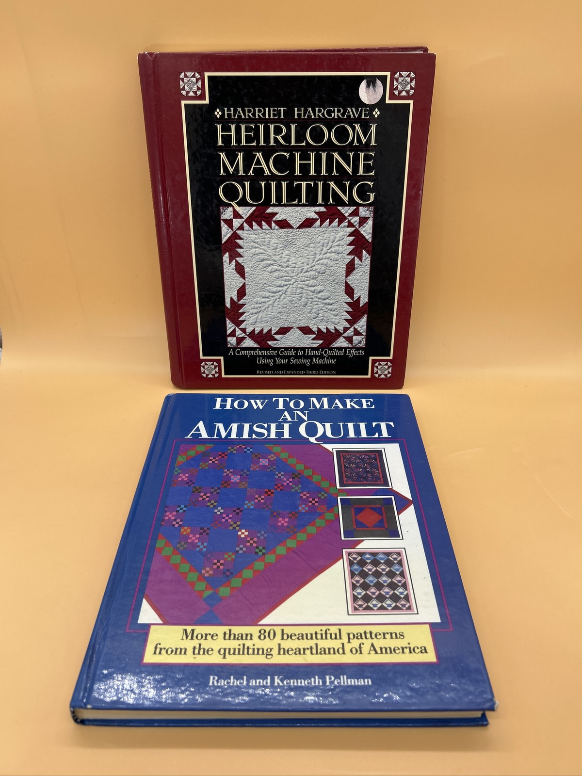 TWO Quilting Book Amish Quilt Heirloom Machine Quilting Harriet Hargrave Crafts