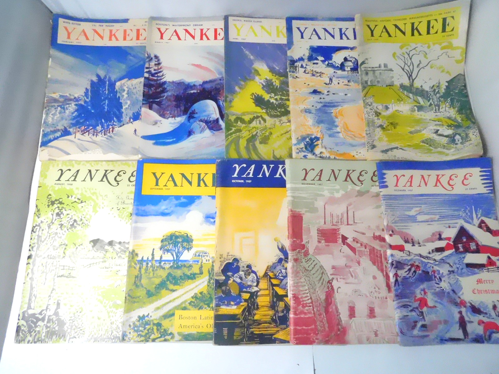 1957 YANKEE Magazine Lot of 10 issues