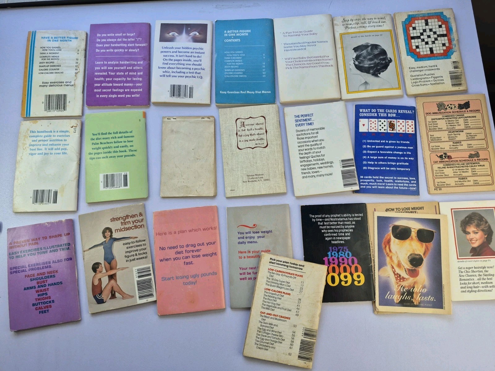 Dell Purse Pocket Books Lot 22 Globe Mini Magazines Diet Exercise Psychic Food