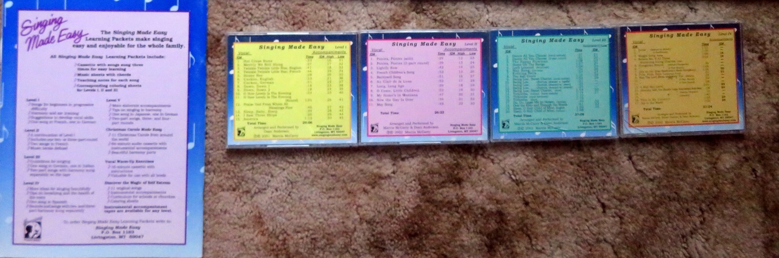 SINGING MADE EASY – Level 1-5 Workbooks, Level 1-4 CDs