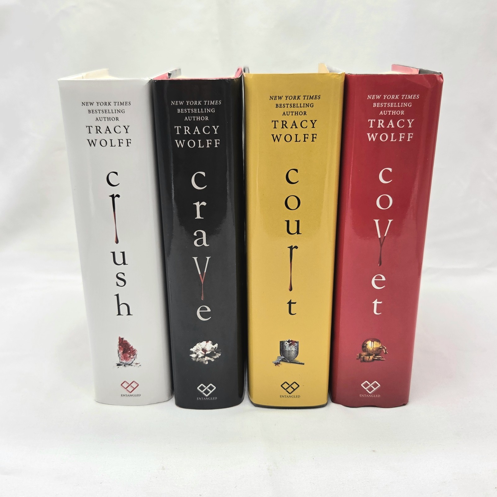 Crave Series Lot of 4 by Tracy Wolff Hardcover Crave Crush Covet Court HCDJ