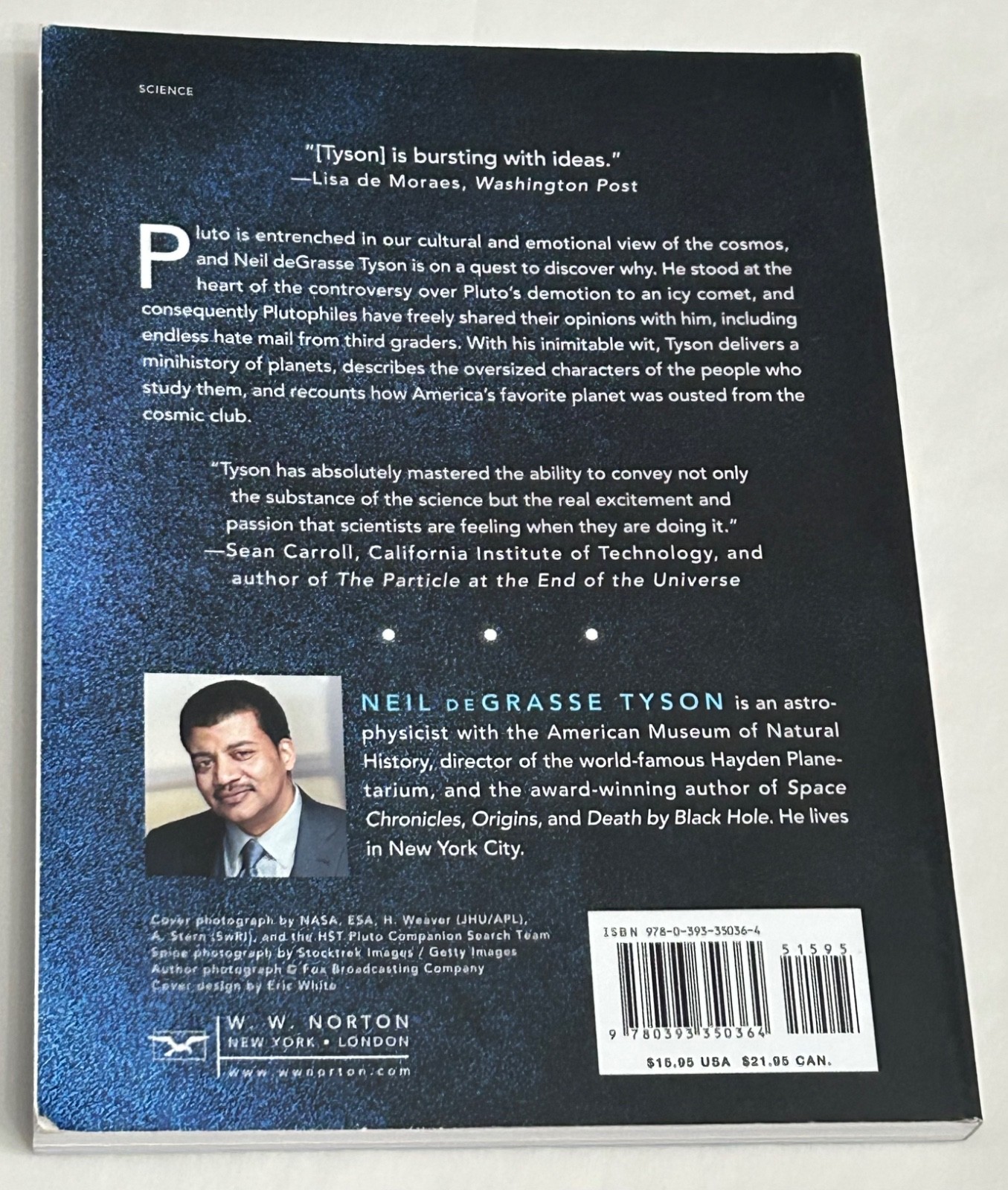 Signed Neil de Grasse Tyson PLUTO FILES later print SC/SB bold silver autograph