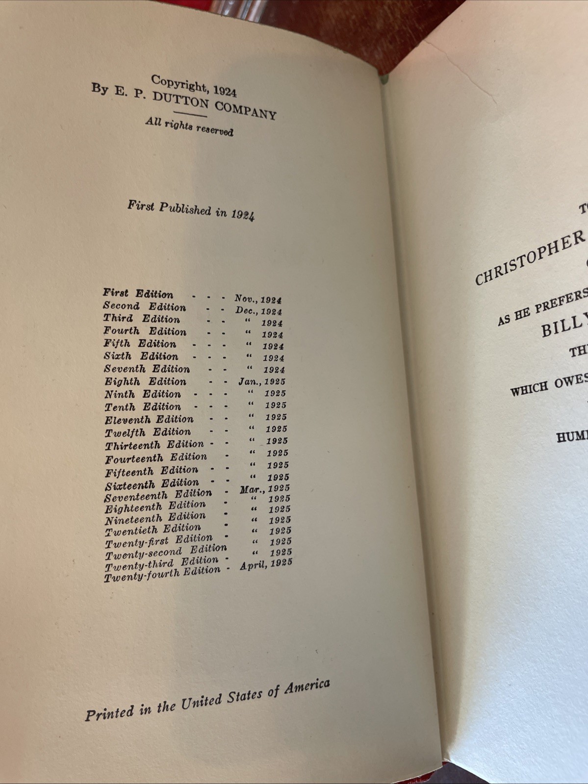 When We Were Young A.A. Milne HC VTG 1925