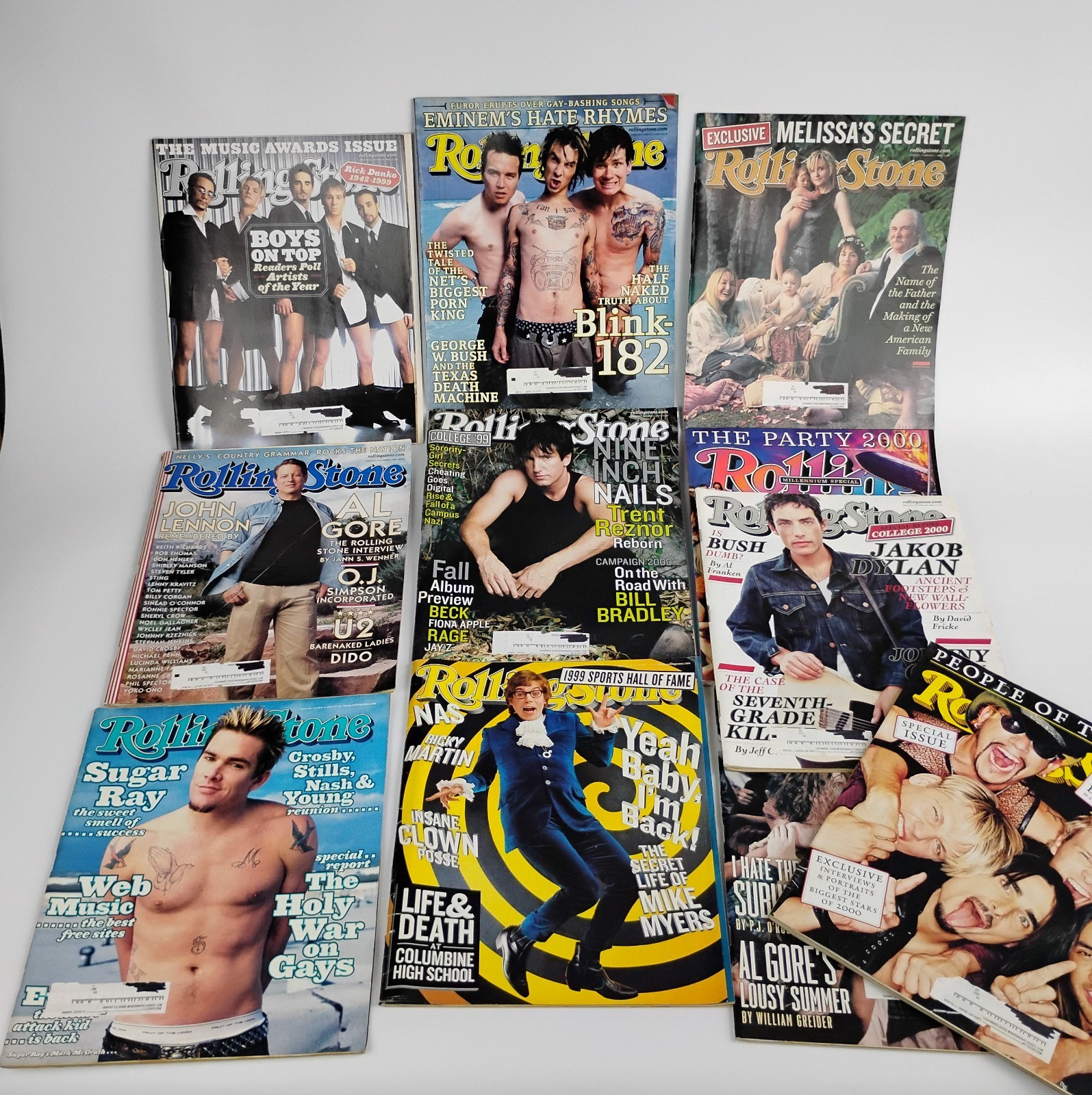 Rolling Stone Magazine Lot 1999 2000 Y2K Blink 182 Austin Powers Music Bundle