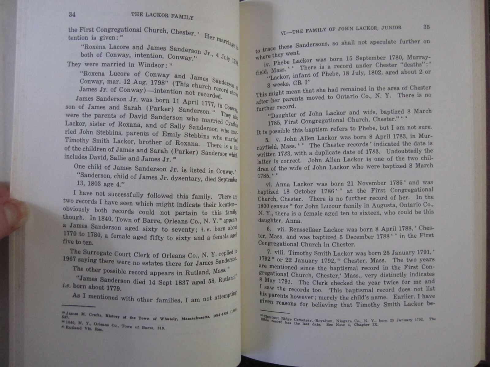 The Lackor Family, Genealogy, Published 1970, Hardcover, 205 pages!