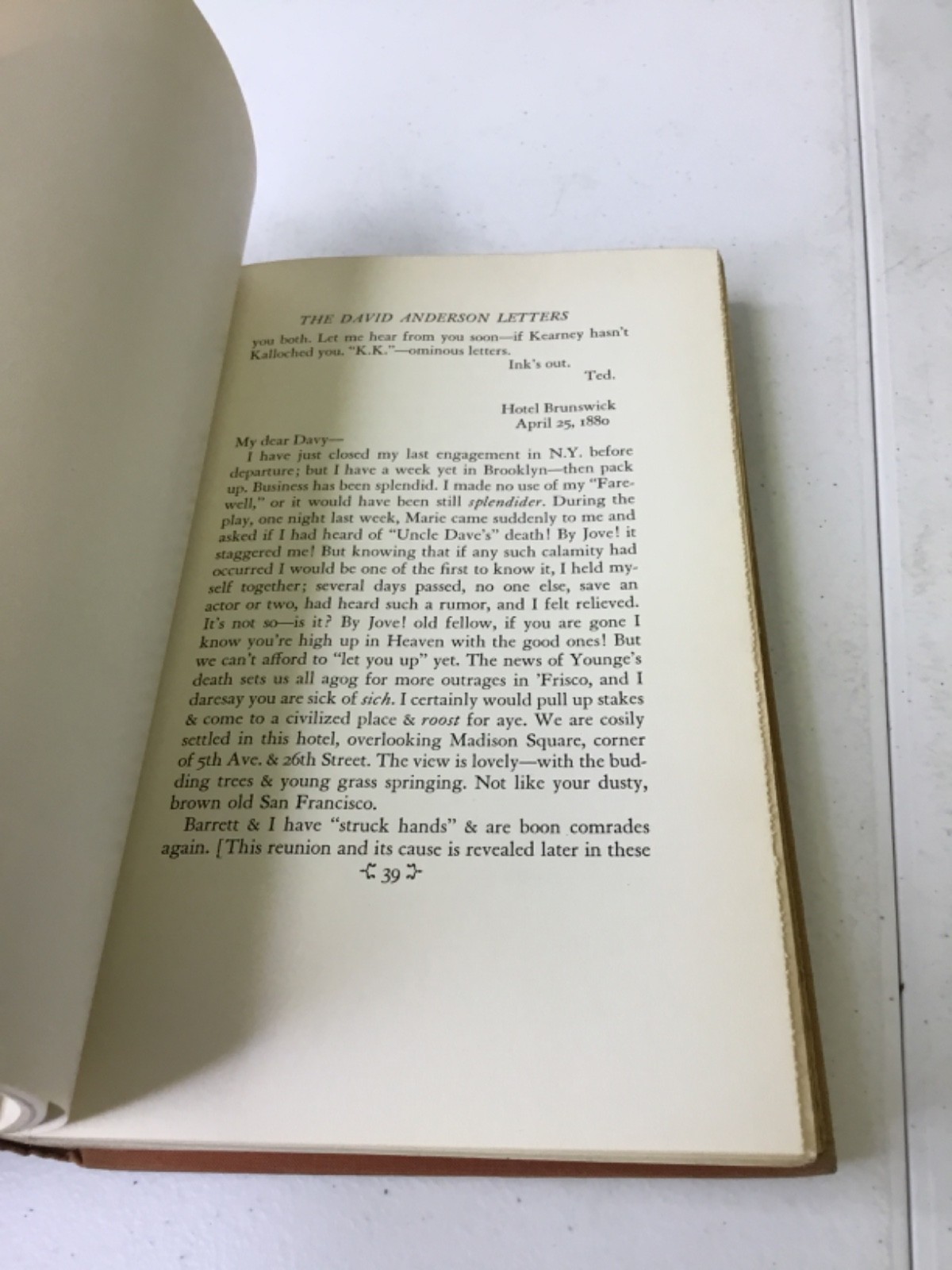 The Last Tragedian. Skinner. 1939 HC, Illustrated, X-Library