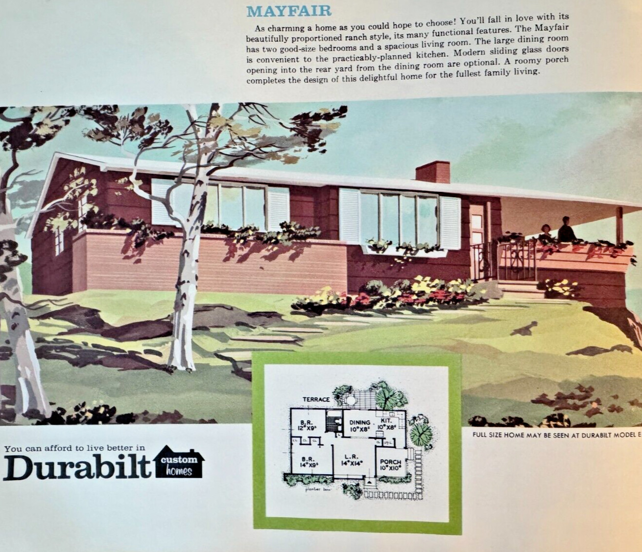 VINTAGE DURABILT CUSTOM HOMES CATALOG – 1950s MCM, Illustrated Eye Candy – NM