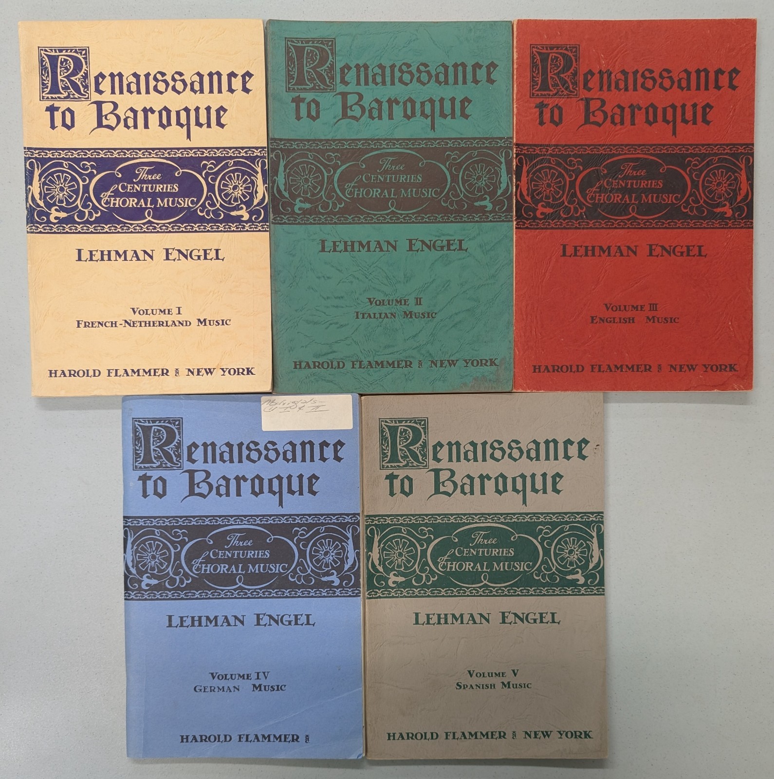 Renaissance to Baroque Vols 1-5 Lehman Engel Flamer Inc PB G+ 260416