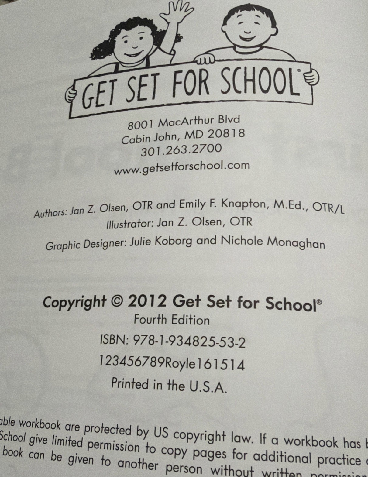 My First School Book by Jan Z. Olsen and Emily F. Knapton Get set For School