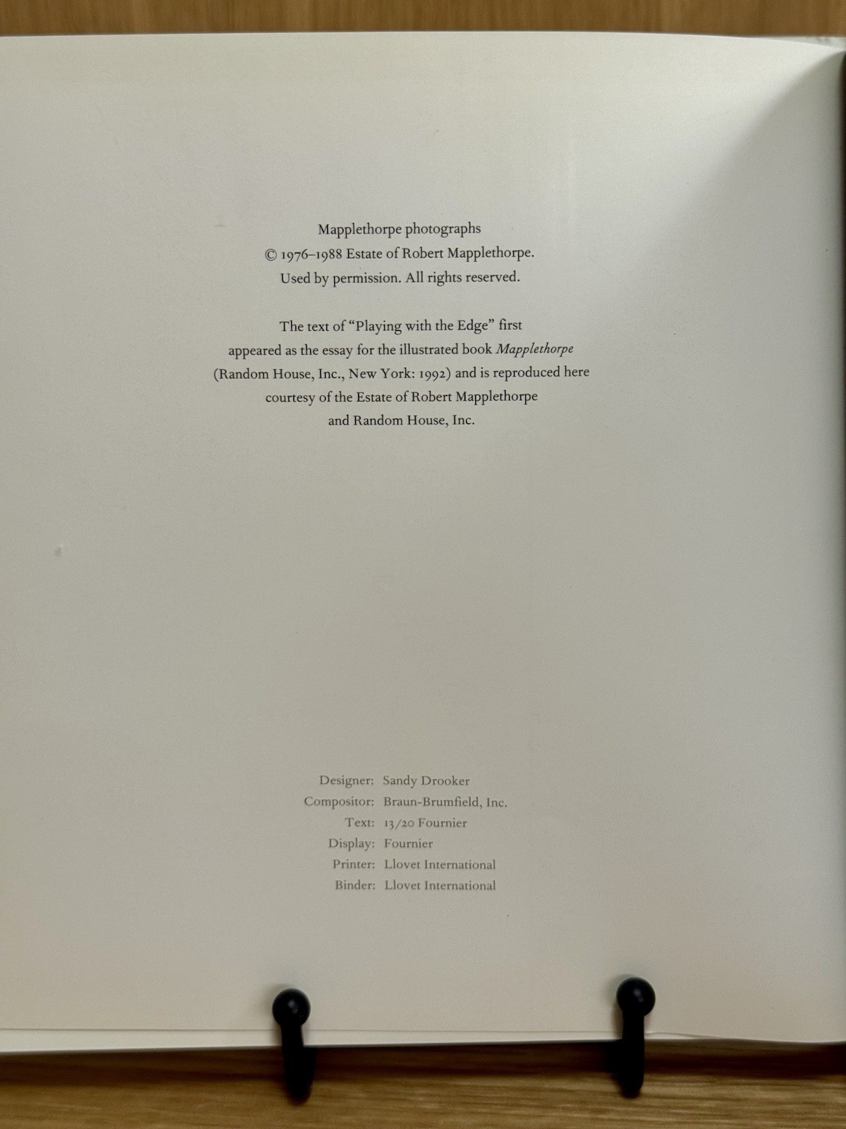 Playing With the Edge Robert Mapplethorpe, Edited by Arthur C Danto, 1st HC VG+