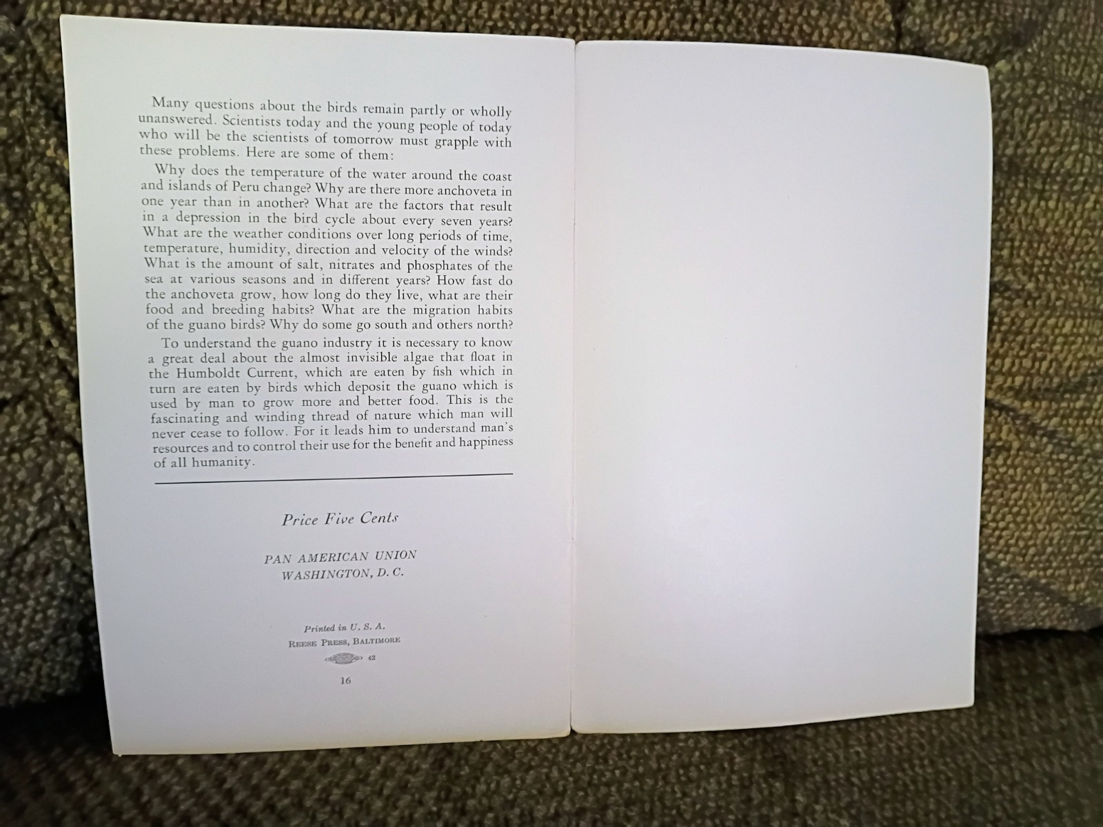 The Guano Islands of Peru Booklet 1942