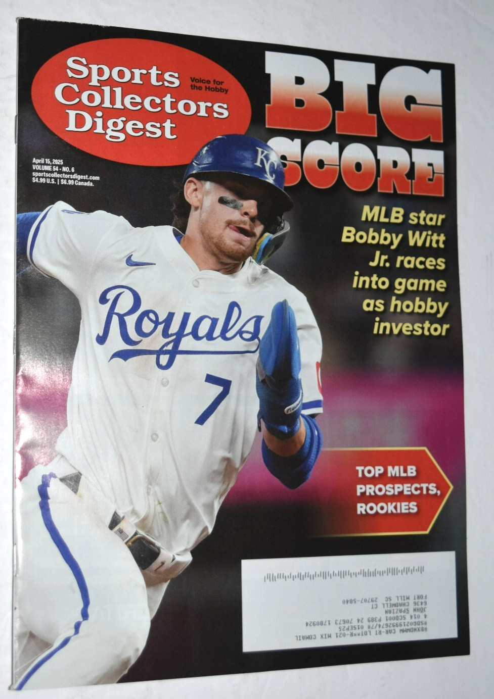 SPORTS COLLECTORS DIGEST: « BIG SCORE – Bobby Witt » Apr 15, 2025, Brand New
