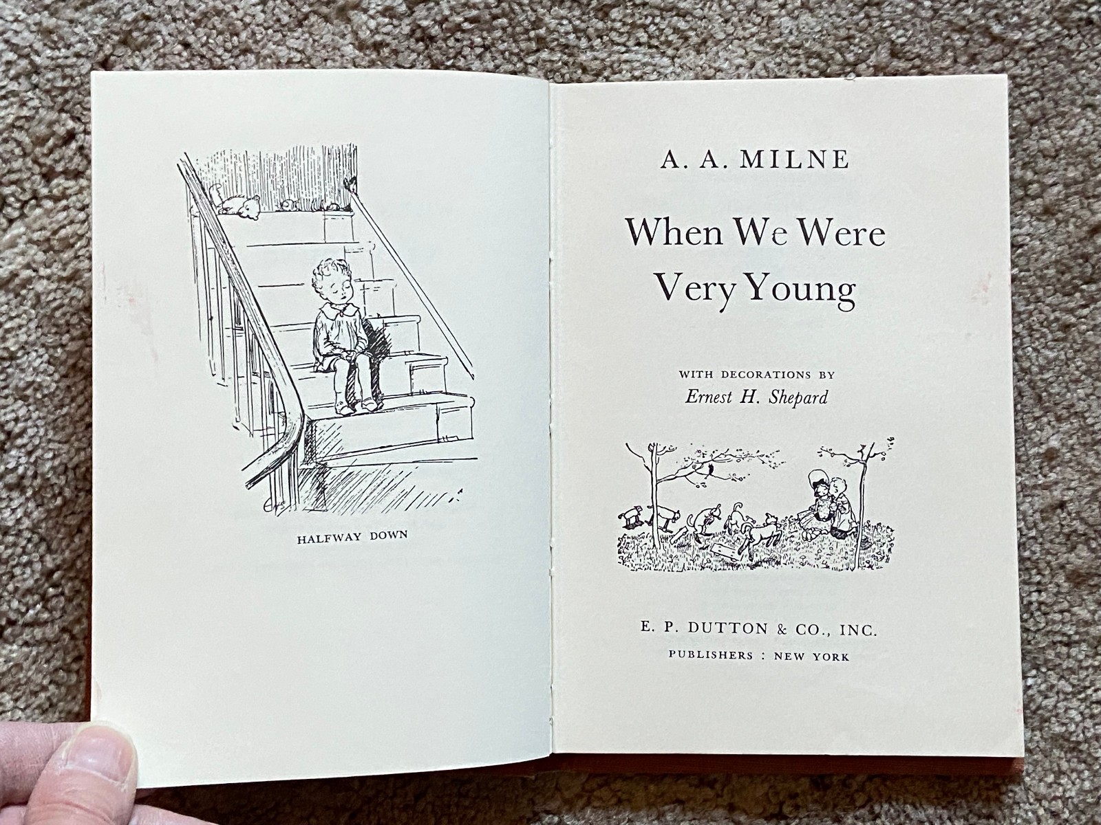 Vintage 1961 WINNIE THE POOH 4 Book Set A.A. Milne Dutton Warren Chappell Format