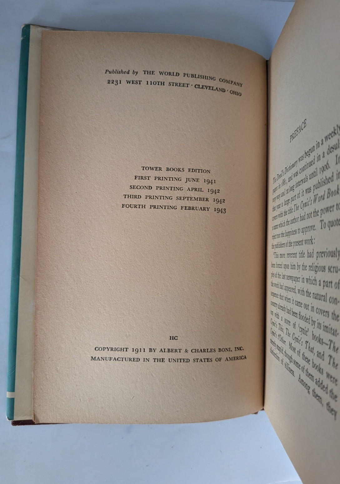 The Devil&rsquo;s Dictionary Ambrose Bierce 1943 Hardcover dj Classic Satire Humor