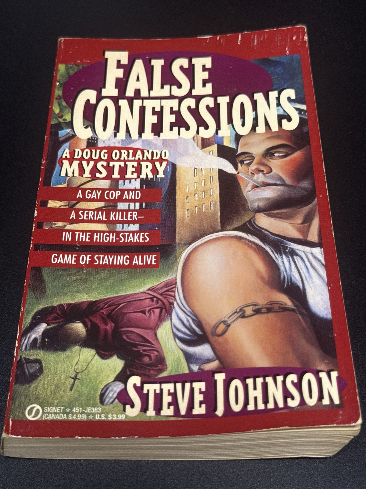 False Confessions Steve Johnson 1st Printing 1993 Signet Gay Mystery Paperback