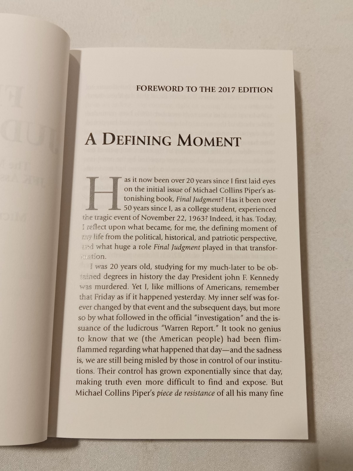Final Judgment, Volume 1: Missing Link in the JFK Conspiracy by Michael Piper PB