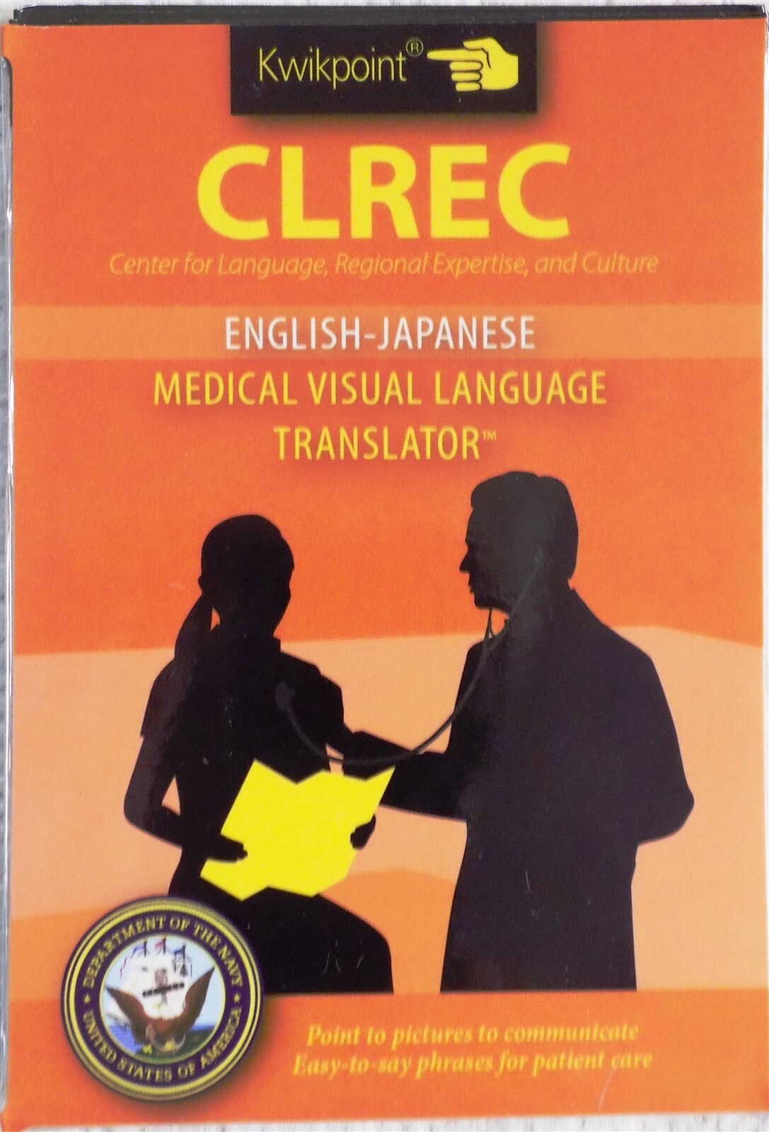CLREC English-Japanese Medical Visual Language Translator Kwikpoint5.5&Prime;x0.25&Prime;x4&Prime;
