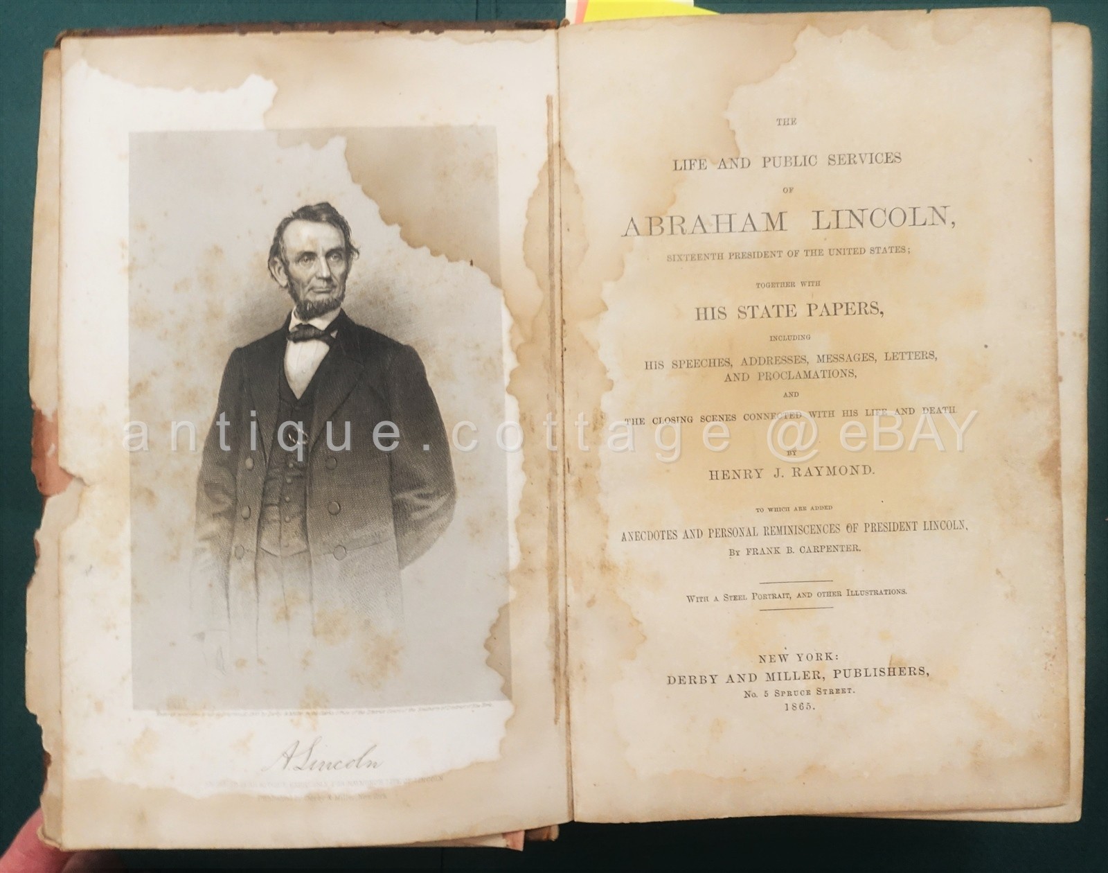 1865 antique LIFE ABRAHAM LINCOLN civil war SLAVERY EMANCIPATION ASSASSINATION