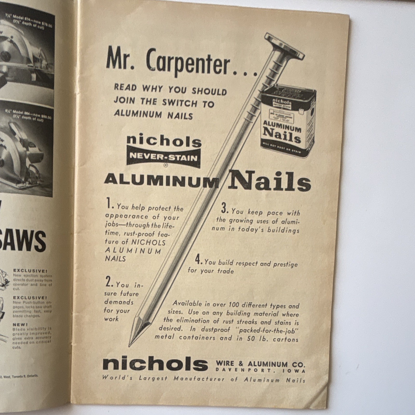 The Carpenter Aug-Sep-Oct-Nov 1959 Vintage Trade Journal Carpentry Construction
