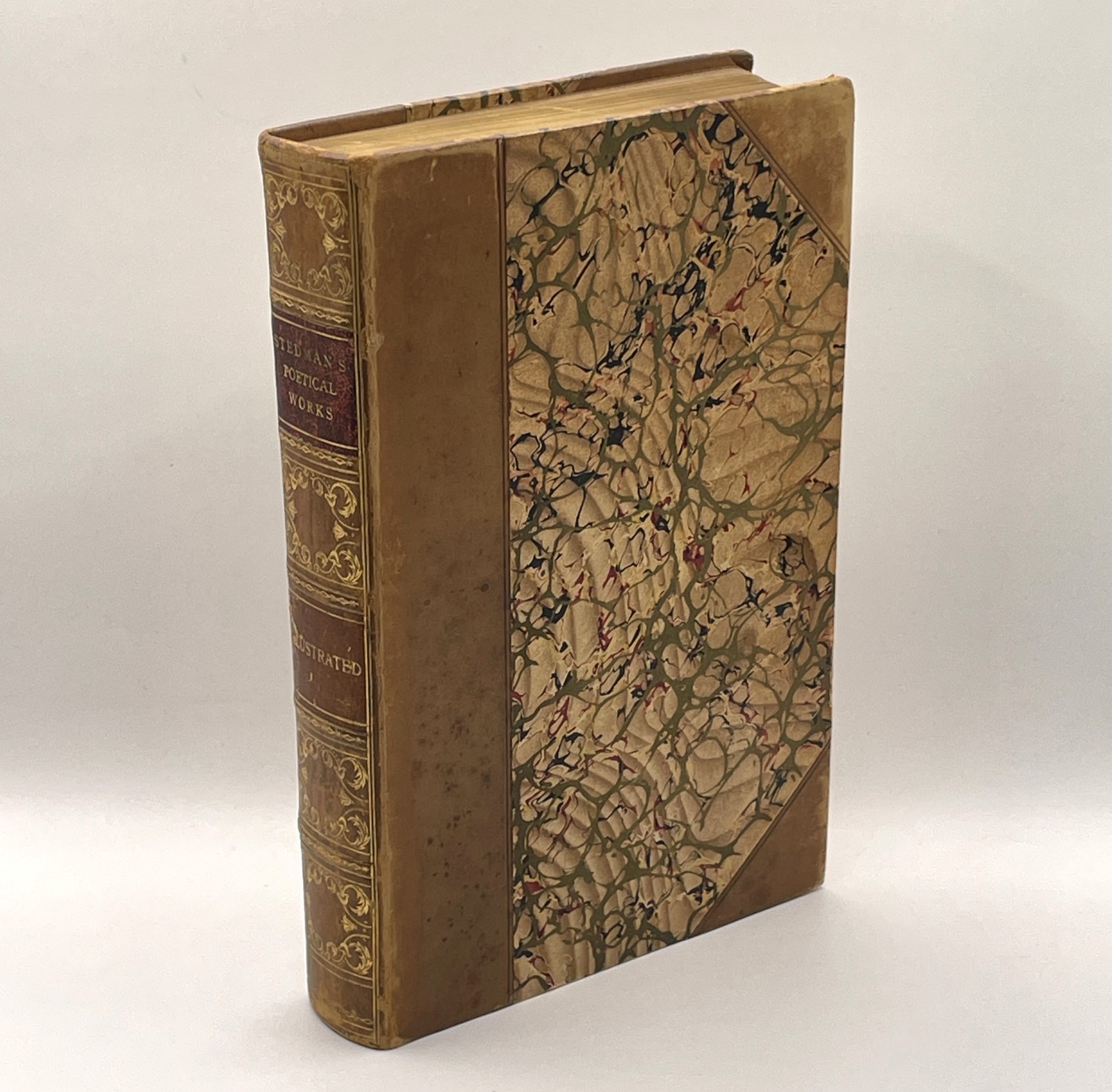 SIGNED Letter Edmund Clarence Stedman 1901 Poetical Works Leather