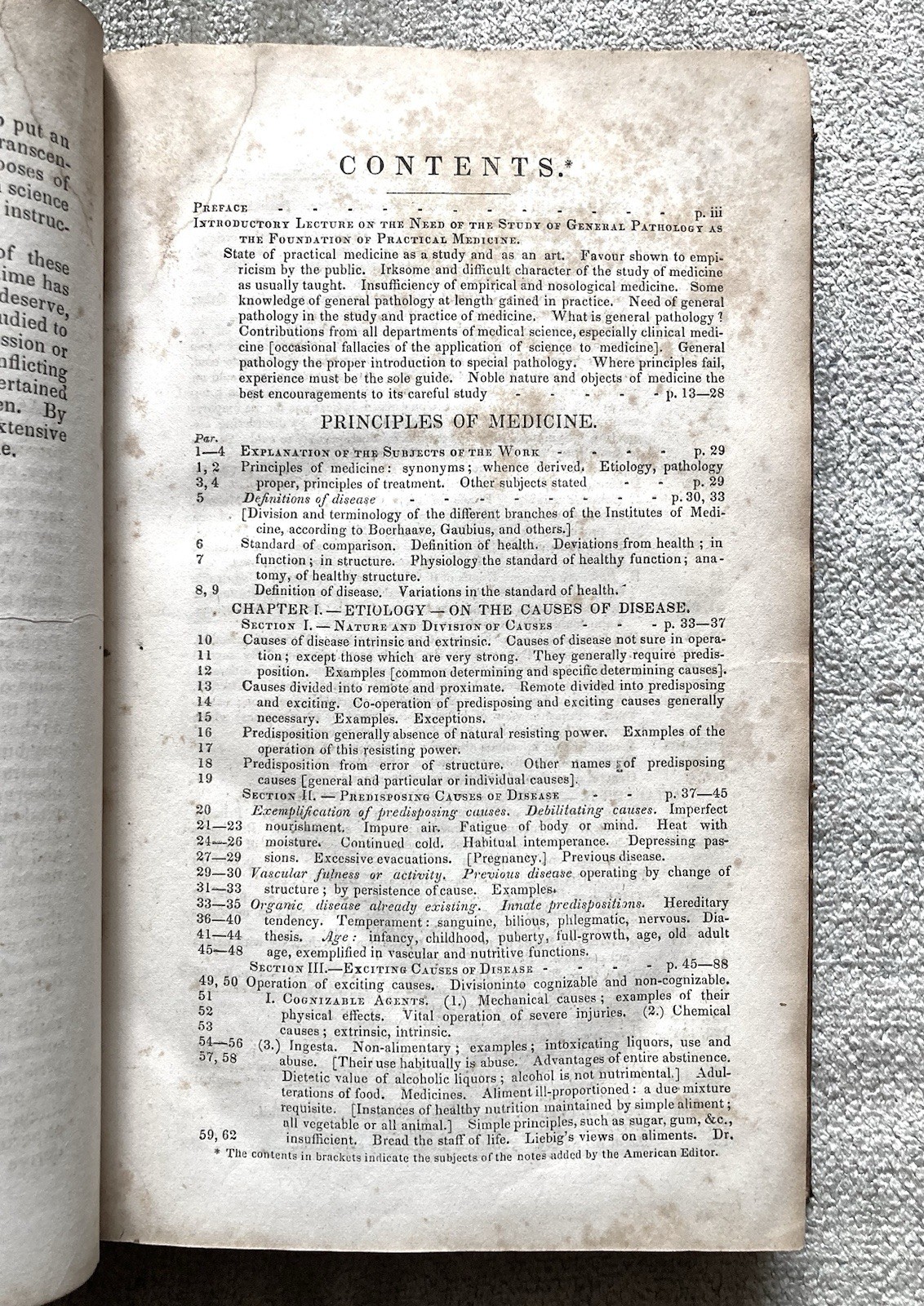 Antique, Principles Of Medicine, 1844, C. Williams MD, Pathology, Therapeutics