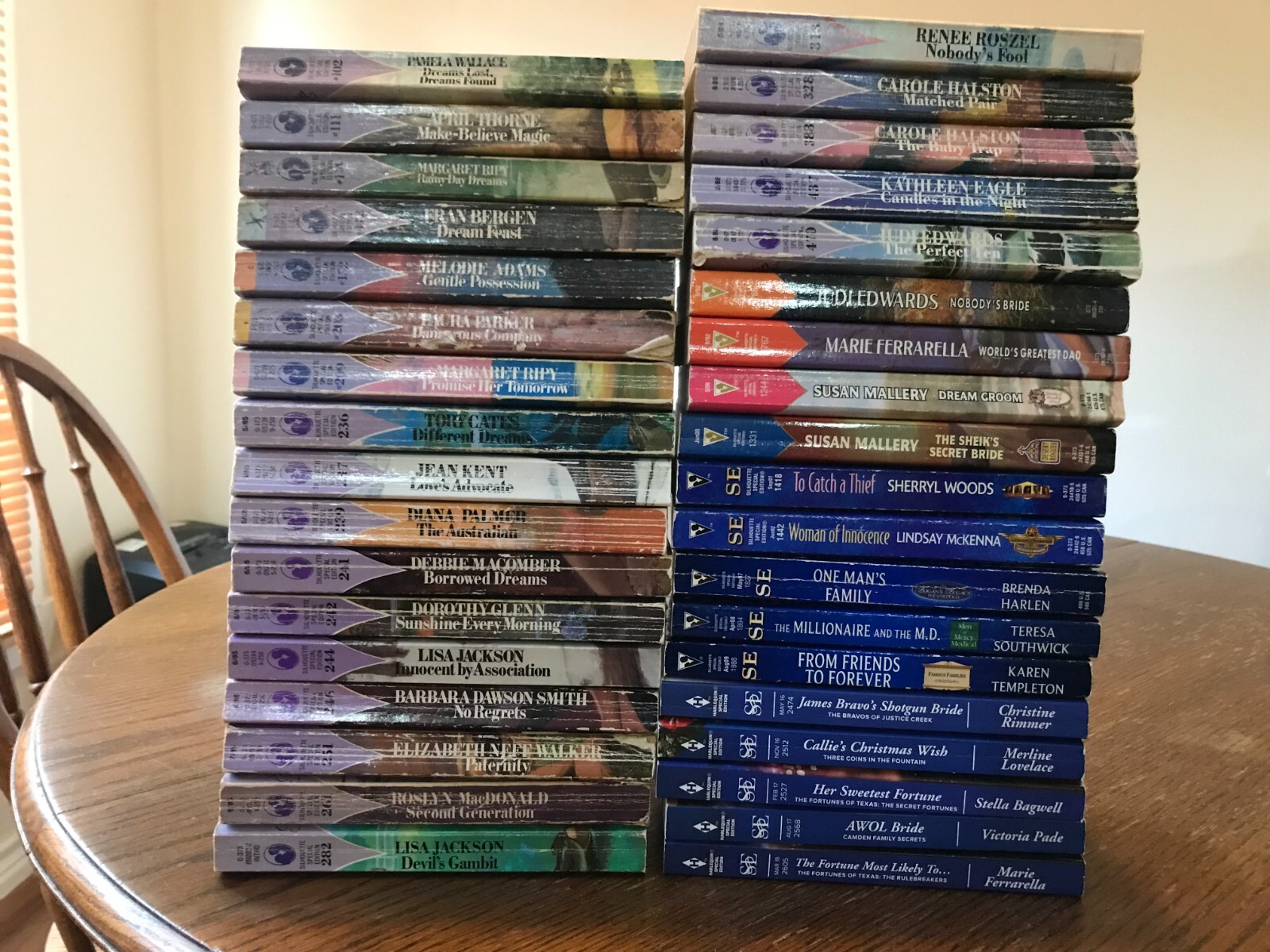 36 Silhouette Special Edition Romance Novels (Listed by Number, Title & Author)