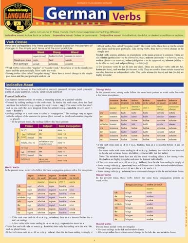 German Verbs: a QuickStudy Lan – VERY GOOD