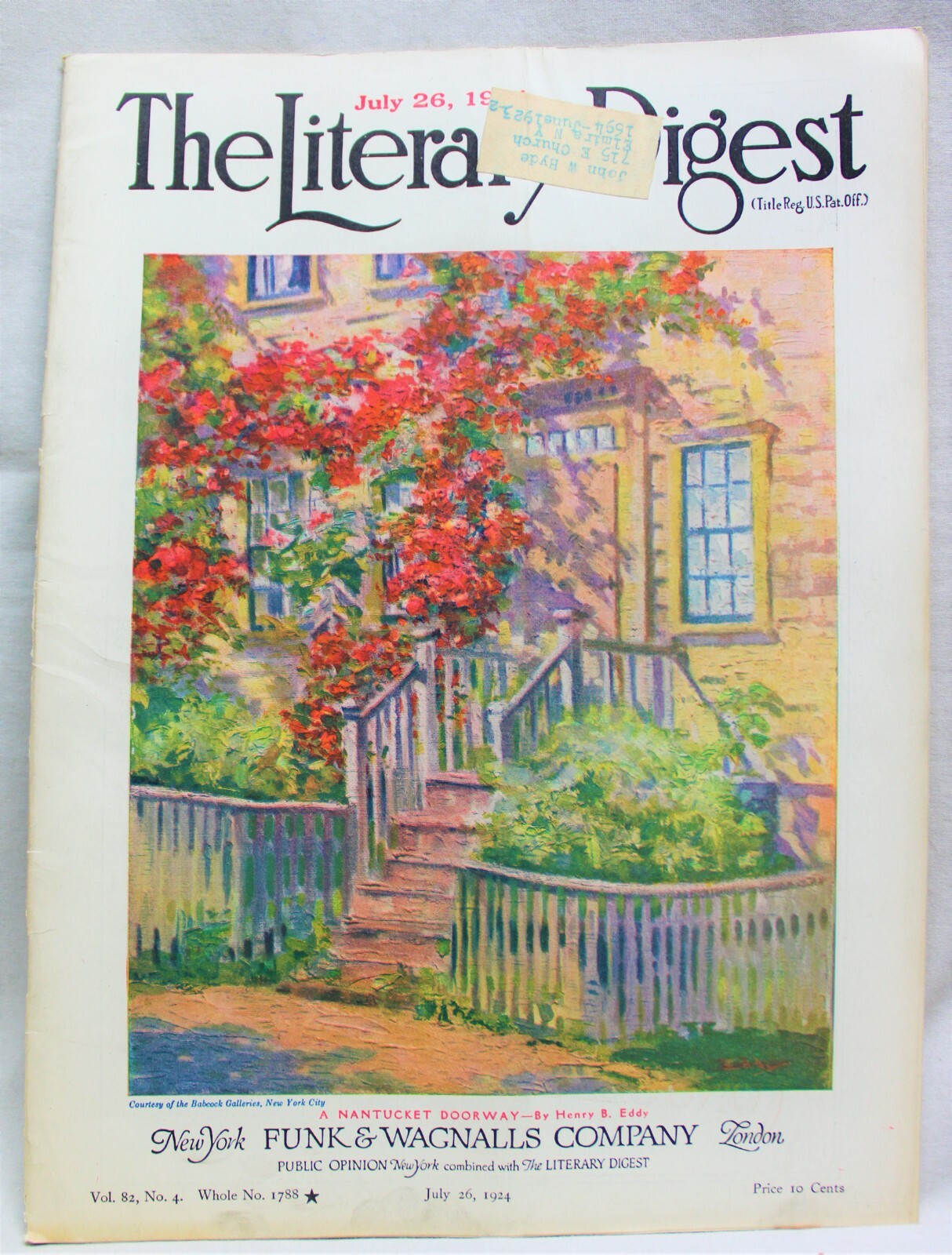 THE LITERARY DIGEST MAGAZINE 26 JULY 1924 NEWS GENERAL INTEREST STORIES VINTAGE