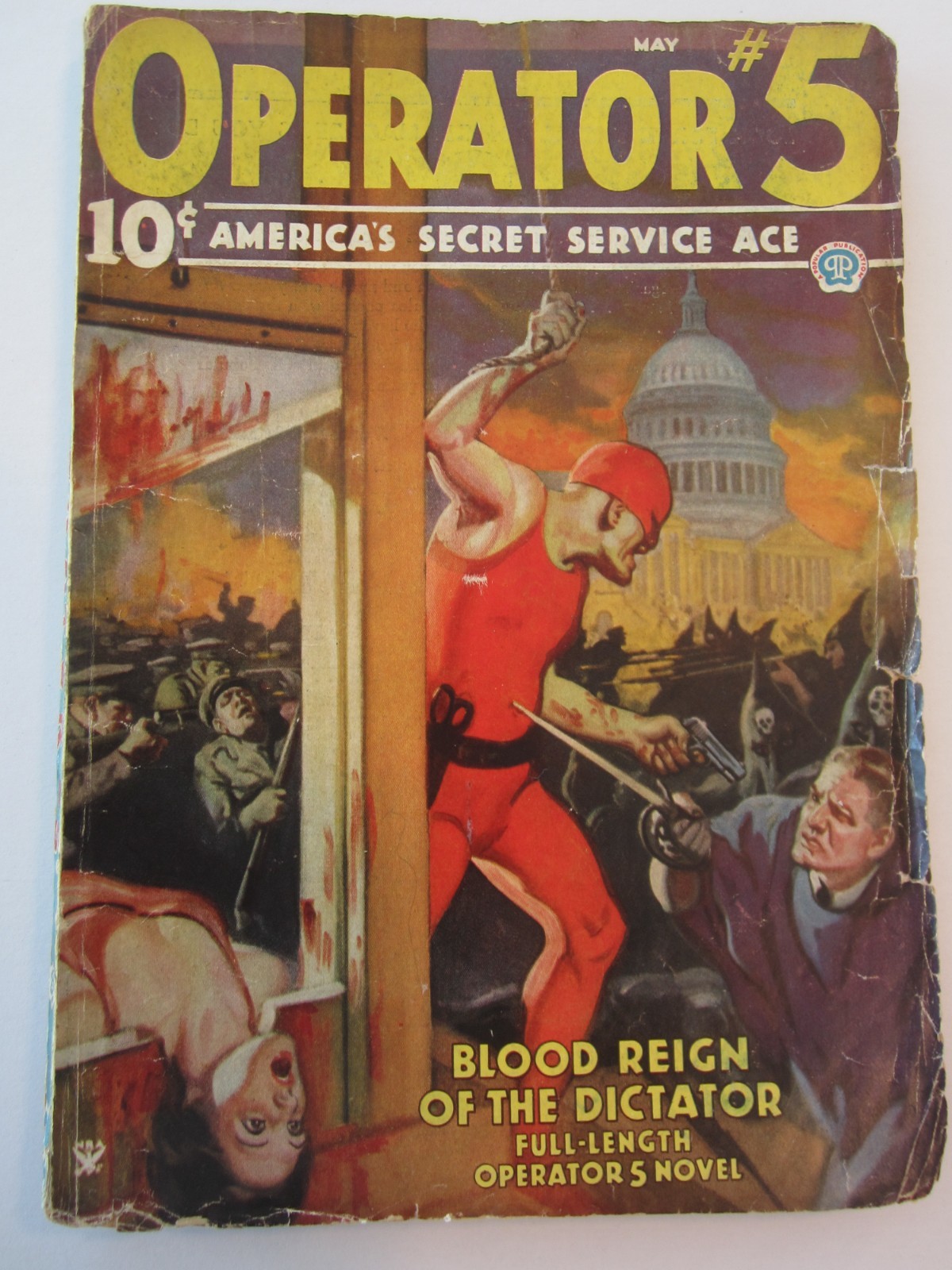 Operator #5 Vol. 4 #2, May 1935 GD/VG Great John Newton Howitt cover!