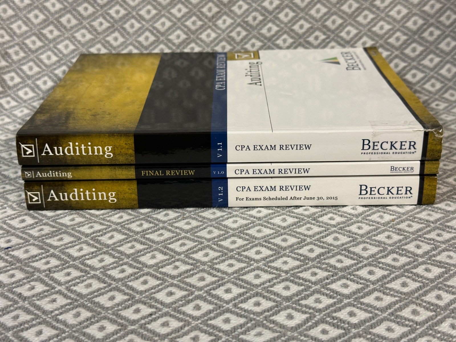 Becker CPA Exam Review Auditing 3 books V 1.0 V1.1 V1.2 in Excellent Cond.