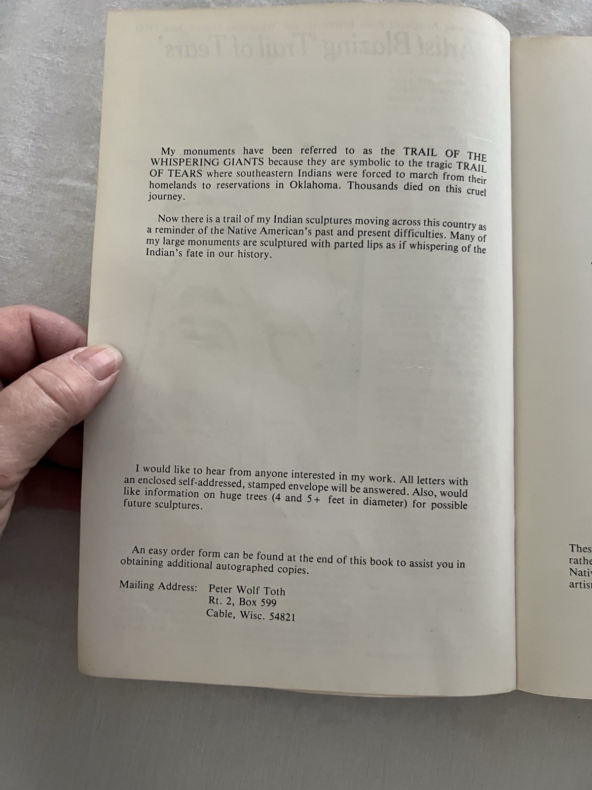 Indian Giver by SIGNED by Peter Wolf Toth (Trade Paperback) 1983 print