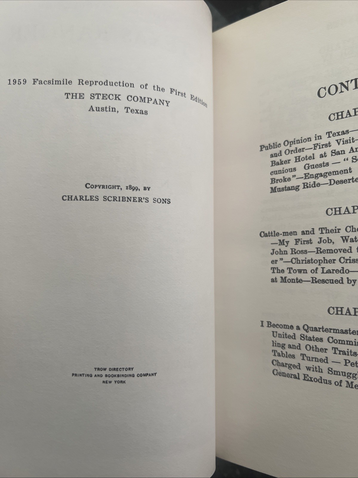 A TEXAS RANGER by N.A. Jennings 1899 (1959 Facsimile The Steck Company HB/SC