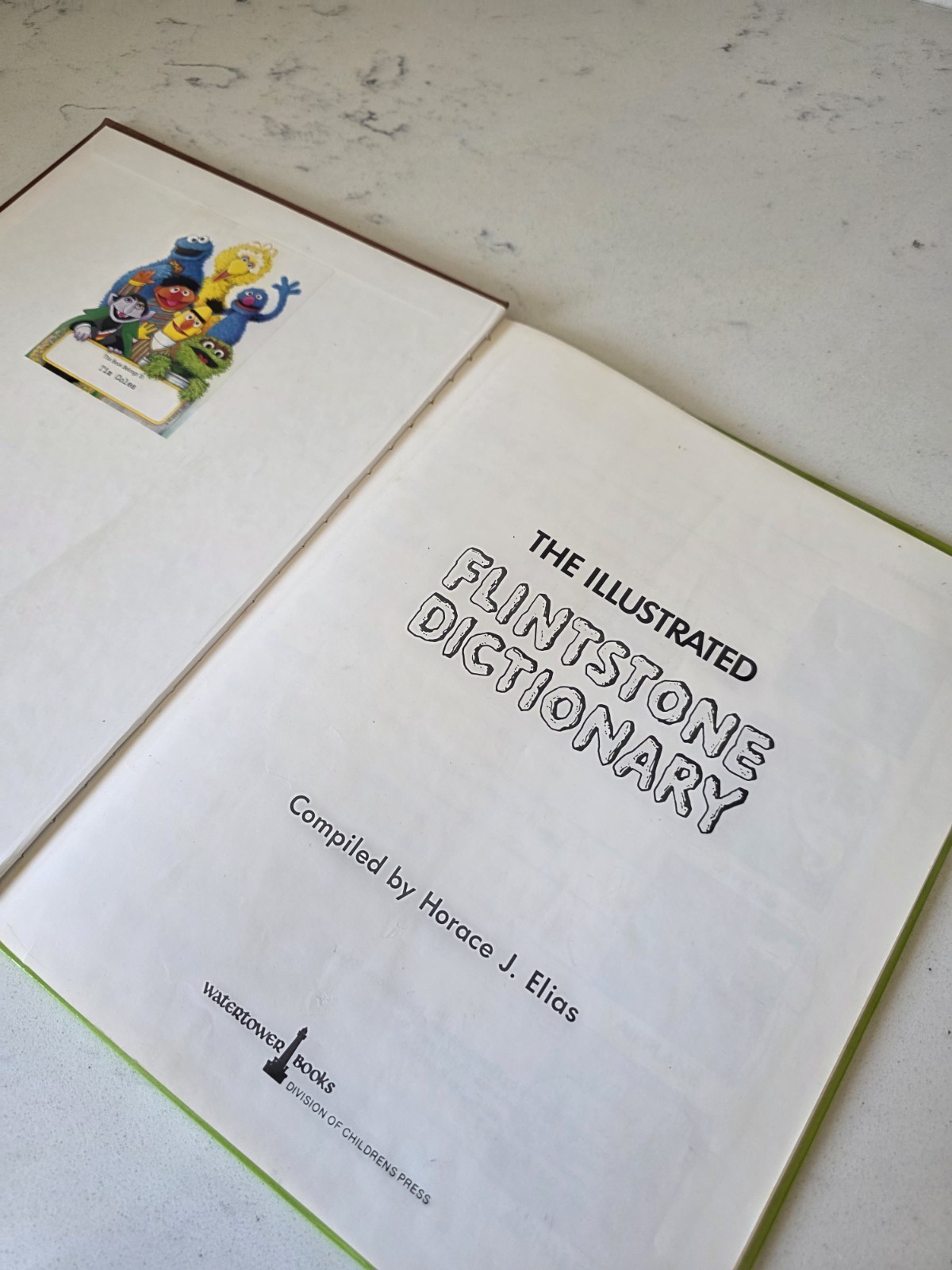 Vintage 1979 Illustrated Hanna Barbara Flintstone Dictionary Watertower Books HC