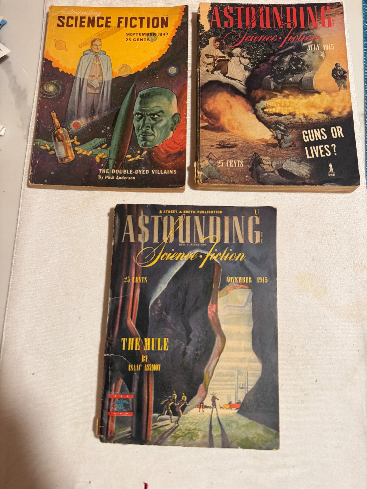 Astounding Science Fiction 1945-1949 Lot Pulp Asimov « The Mule » Foundation 1st!
