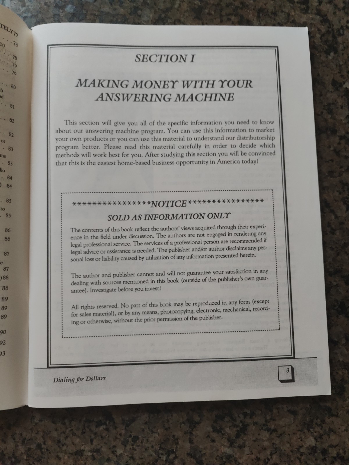Dialing for Dollars A unique program for earning money w/your answering machine