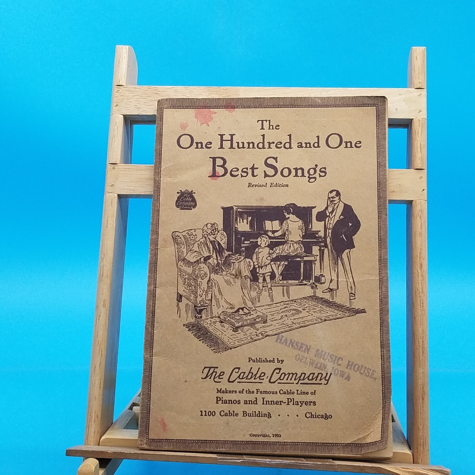 VTG. Song Book The Cable Company Pianos 101 Best Songs 1922 24th edition