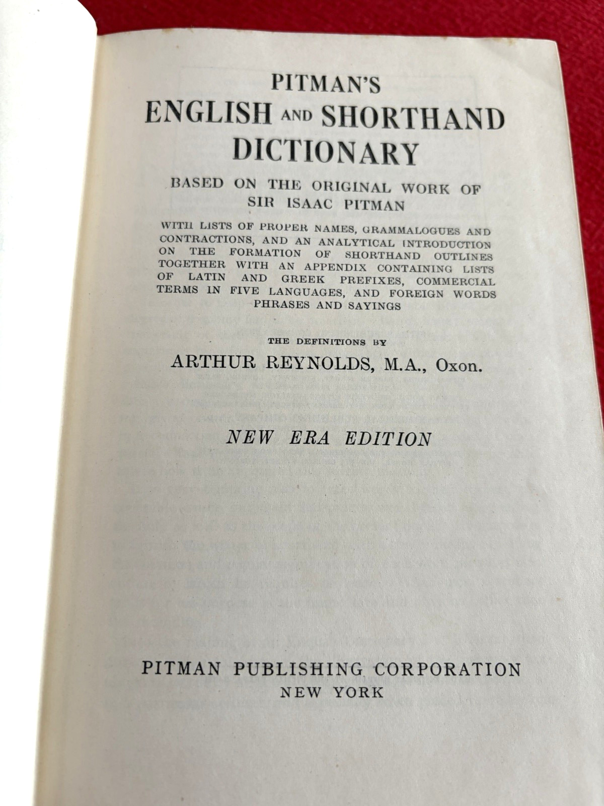 VTG Pitman&rsquo;s English and Shorthand Dictionary New Era Edition HB United Kingdom