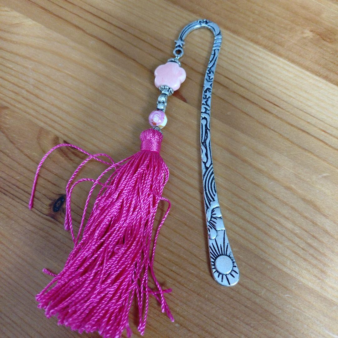 Metal Flower Pink Bookmark 4.7in Metal Book Marker Vintage