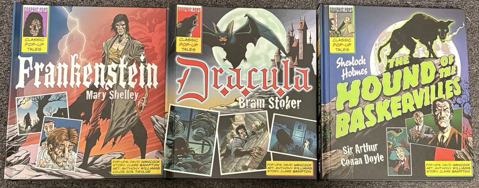 Frankenstein, Dracula and Sherlock Holmes Classic Pop Up Tales 3 Book Set